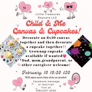 Little Treasures Daycare LLC Child and Me Canvas and Cupcakes 