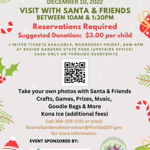Ravine Gardens State Park: Celebrate Christmas with Santa and Friends