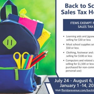 Florida Department of Revenue: Back to School Tax Holiday