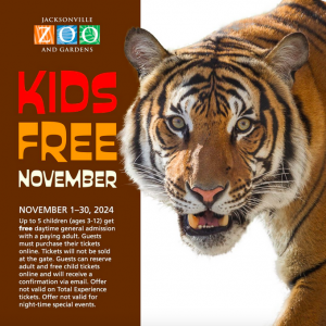 Jacksonville Zoo and Gardens: Kids Free November