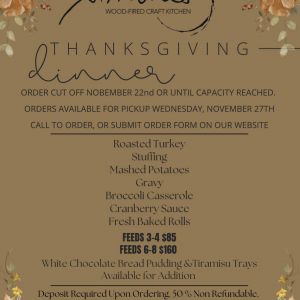 Simones Wood Fired Craft Kitchen: Thanksgiving Dinner