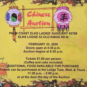 Palm Coast Elks Ladies' Auxiliary #2709: Chinese Auction