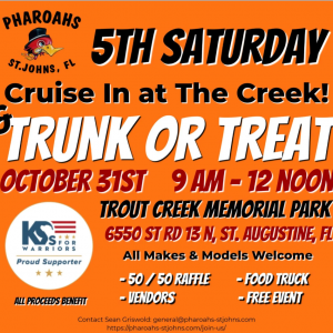 Pharoahs Car Club: Cruise In at the Creek & Trunk or Treat