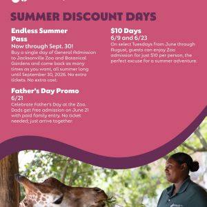Jacksonville Zoo and Botanical Gardens: Free Admission for Dads